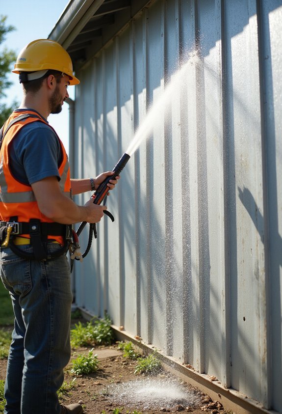 clean metal siding twice yearly