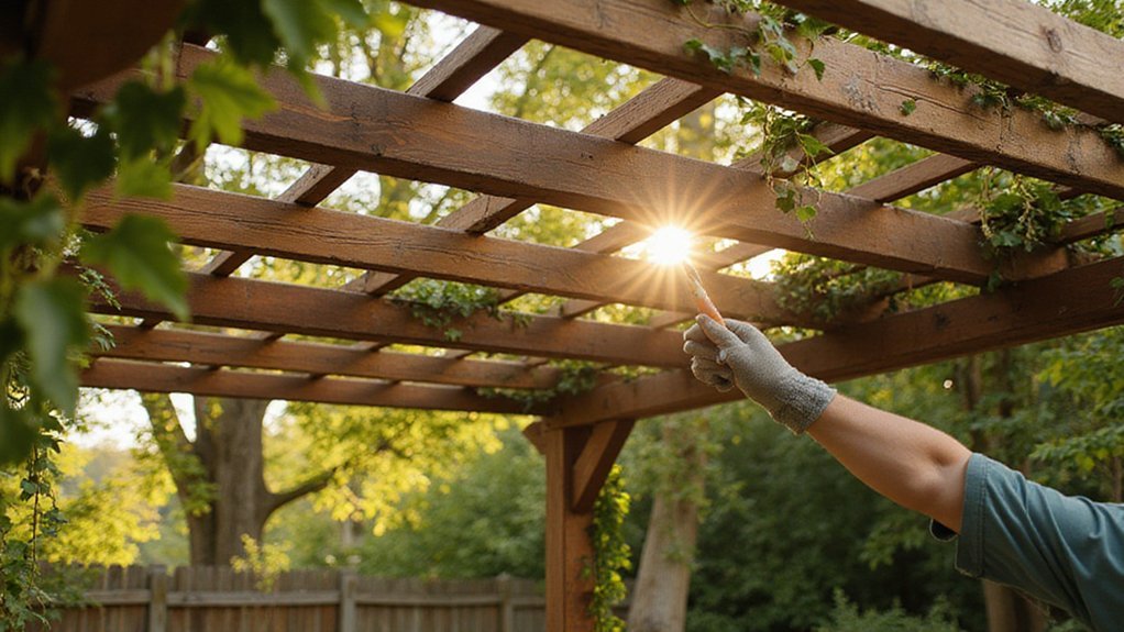 repair and maintain pergola for season